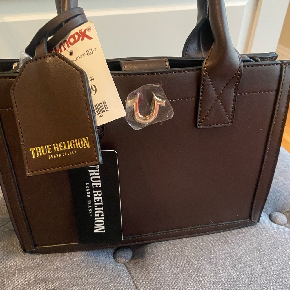 True Religion Dark Brown Leather Bag